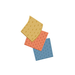 Cartoon colorful trendy design cleaning clothes icons. Simple sanitary and cleanup vector clean rag illustration.