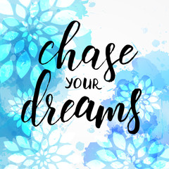 Watercolored floral typography background