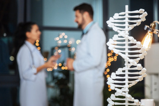 Selective focus of a DNA model - Powered by Adobe
