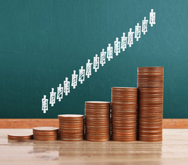 graph coins stock finance  business concept