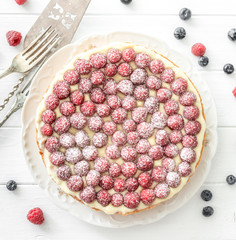 Raspberry homemade tart 
