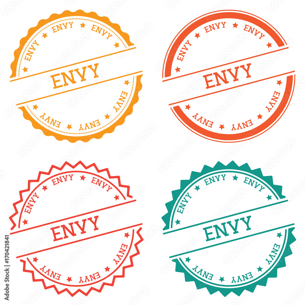 Poster envy badge isolated on white background. flat style round label with text. circular emblem vector il