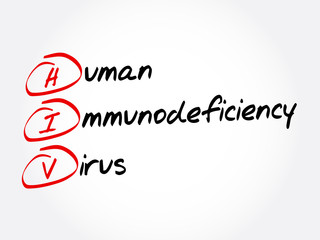 Fototapeta premium HIV - Human Immunodeficiency Virus, acronym health concept background