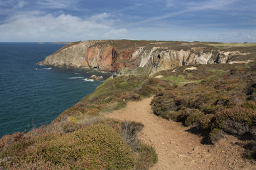 South west caost path approaching cligga head cornwall