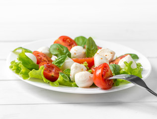 delicious vegeterian salad with spinach and feta