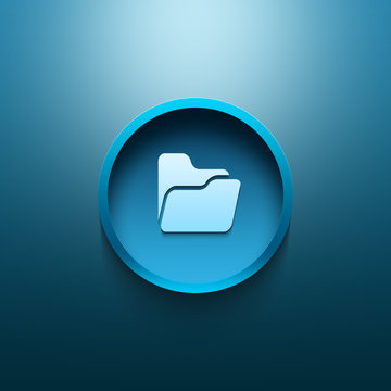 Folder document blue round icon