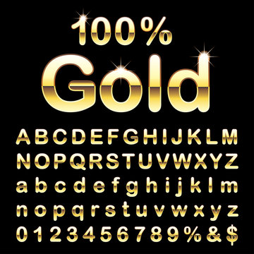 round gold letters