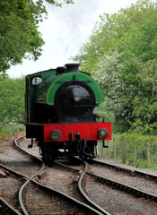 Fototapeta premium A Classic Small Vintage Railway Steam Engine.