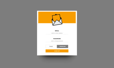 News Letter Sign Up Box Ui Design