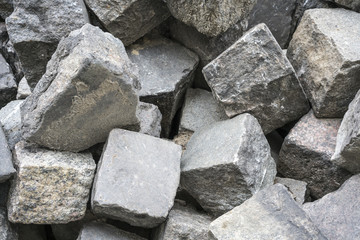 close up of a bunch of cobble stones