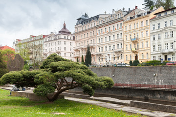 Tepla river coast. Karlovy Vary, Czech republic