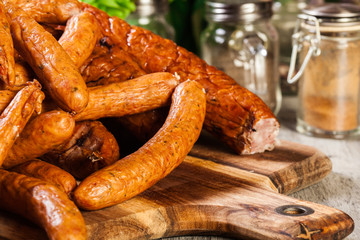 Assorted smoked sausages