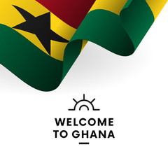 Welcome to Ghana. Ghana flag. Patriotic design. Vector illustration.