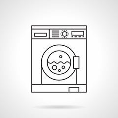 Laundry services flat line vector icon