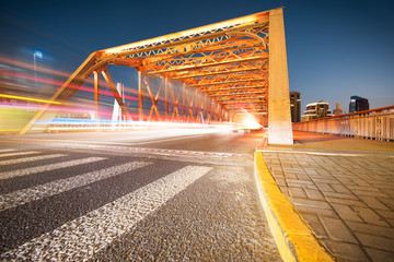 Fototapeta premium the night of modern bridge,