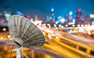picture of parabolic satellite dish space technology receivers