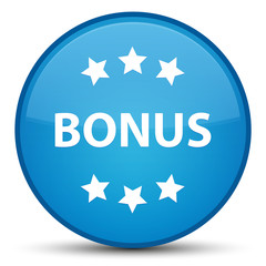 Bonus icon special cyan blue round button