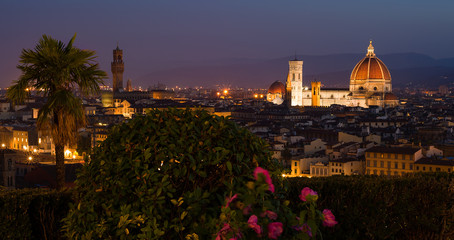 Arnolfo Tower and Santa Maria of Flowers Cathedral - Piazza Michelangelo, Florence, Tuscany, Italy,...