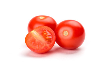 Fresh cherry tomatoes isolated on white background
