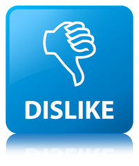 Dislike cyan blue square button