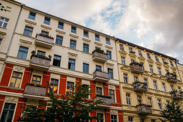Fototapeta premium white and red facaded building at germany