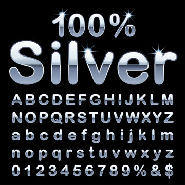 round silver letters