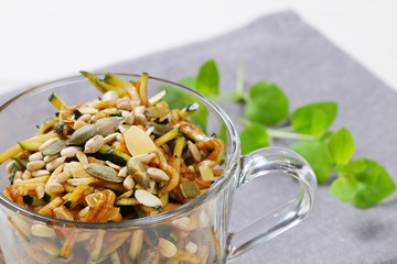 Zucchini salad with seeds