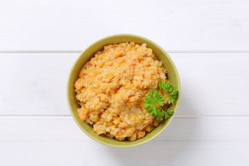 Cooked red lentils