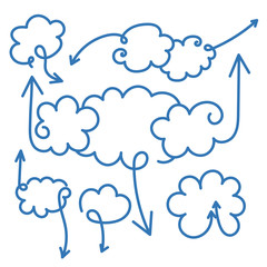 Set of speech bubbles with arrows