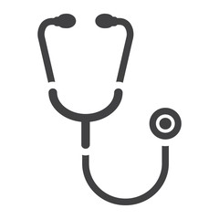 Stethoscope glyph icon, medicine and healthcare, diagnostic sign vector graphics, a solid pattern on a white background, eps 10.