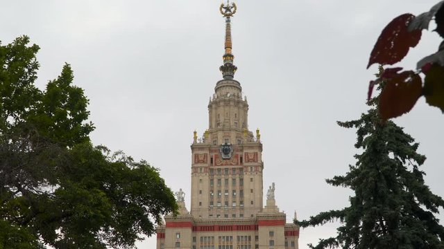 Tower on the building Lomonosov Moscow State University