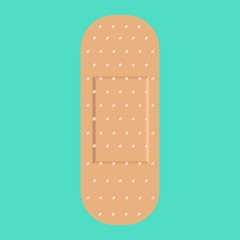 Adhesive plaster flat icon, medicine and healthcare, bandage sign vector graphics, a colorful solid pattern on a cyan background, eps 10.