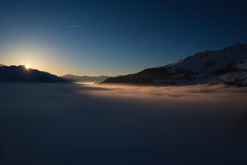 Dim Light on the Sea Clouds - Verbier, Canton Valais (Wallis), Switzerland, Europe