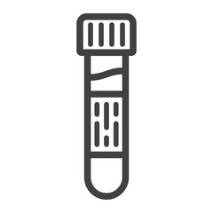 Blood test line icon, medicine and healthcare, test tube sign vector graphics, a linear pattern on a white background, eps 10.