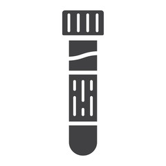 Blood test glyph icon, medicine and healthcare, test tube sign vector graphics, a solid pattern on a white background, eps 10.