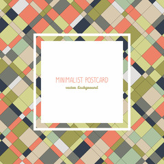 Fototapeta premium Simple flyer design. Diagonal lines and shapes. Colorful. Orange and green. Abstract background. Plain concept for postcard, invitation or poster. Can be used as seamless pattern.