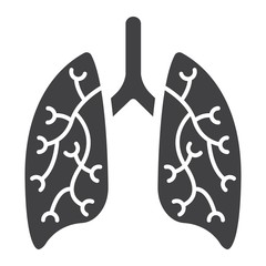 Lungs glyph icon, medicine and healthcare, human organ sign vector graphics, a solid pattern on a white background, eps 10.