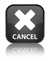 Obraz premium Cancel special black square button