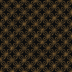 Simple pattern based on japanese sashiko motif Hishi-moyoo (diamonds). Seamless. Golden color. Abstract geometric backdrop. For wallpaper, web page background or surface texture.