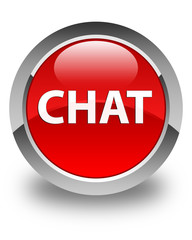 Chat glossy red round button