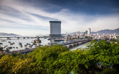 view over Nha Trang and river Kai from Po Nagar cham towers, Vietnam