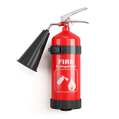 Industrial fire extinguisher on stand