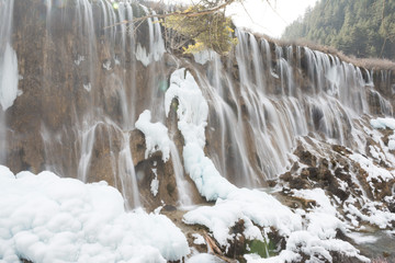 Fototapeta na wymiar Frozen waterfall