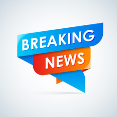 Breaking news graphic design. Vector illustration.