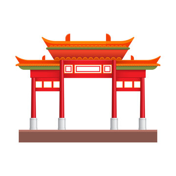 Chinatown building graphic design. Vector illustration.