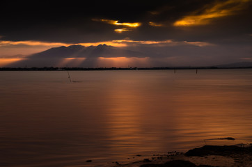 Eyes of the Devil: 3000m-high Mountain blows up with light under the Devil's stare, Mount Canigou, Pyrenees-orientales, France