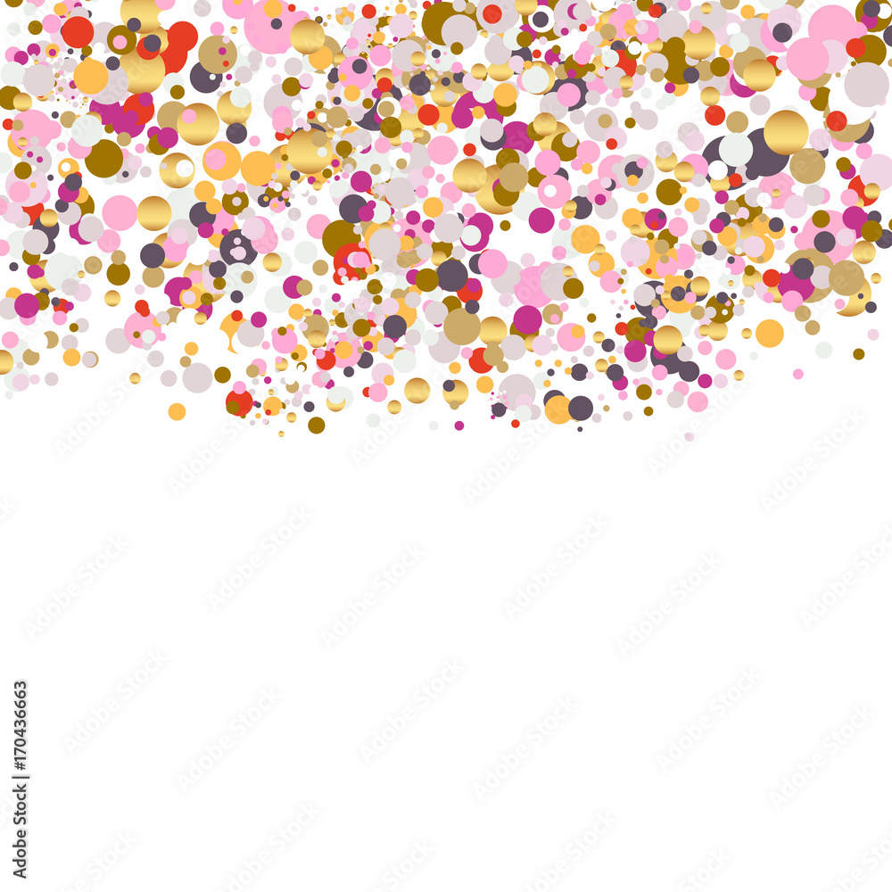 Poster festive confetti background upper part transparent background