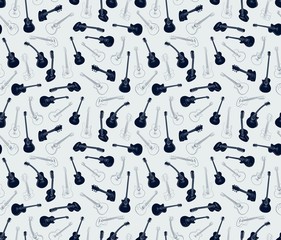 Seamless background with guitars. 