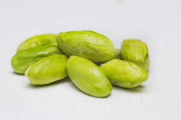 Pistachios of Bronte isolated on white background