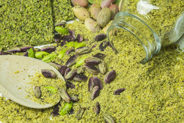 Green fresh pistachio of Bronte